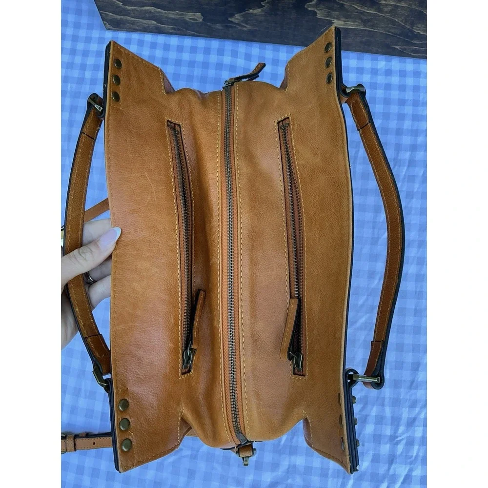 C & C California Leather‎ Bag Satchel Crossbody Tote Womens Bag British Tan